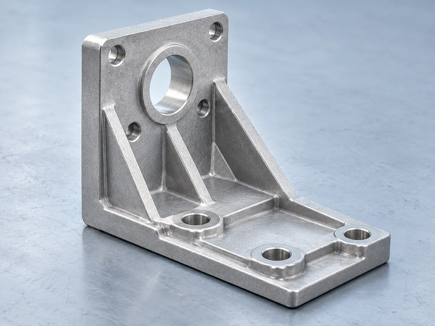 Illustrative aluminum machine mounting bracket